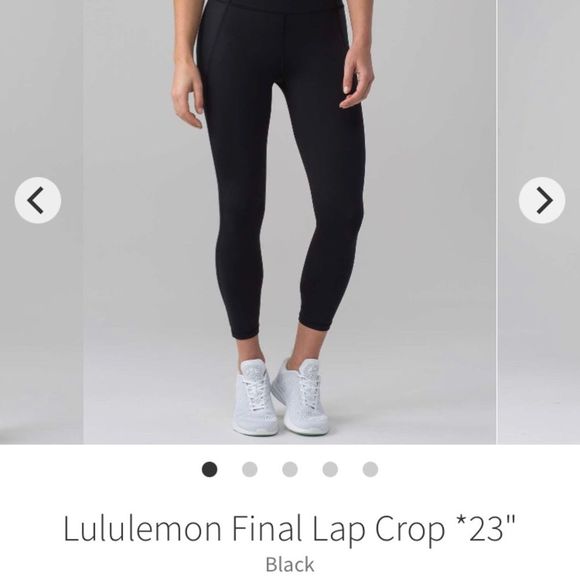 LULULEMON Final Lap Crop 23β Like New Black Nulux Leggings Fast & Free Sz 6 VEUC - Picture 2 of 15